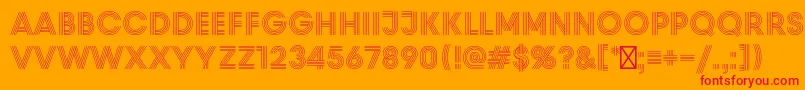 PrismRegular Font – Red Fonts on Orange Background