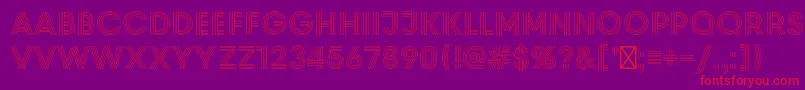 PrismRegular-Schriftart – Rote Schriften auf violettem Hintergrund