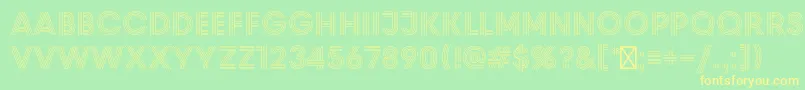 PrismRegular Font – Yellow Fonts on Green Background