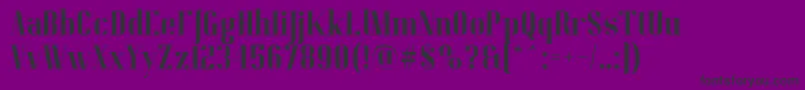 PitchDisplayRegularDemo-fontti – mustat fontit violetilla taustalla