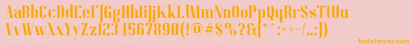 PitchDisplayRegularDemo Font – Orange Fonts on Pink Background