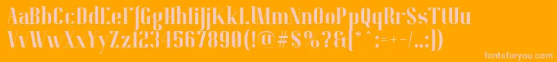 PitchDisplayRegularDemo Font – Pink Fonts on Orange Background