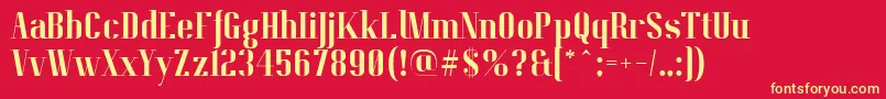 PitchDisplayRegularDemo Font – Yellow Fonts on Red Background