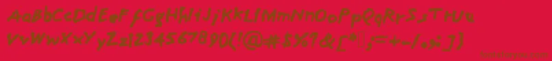 Mom Font – Brown Fonts on Red Background