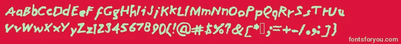Mom Font – Green Fonts on Red Background