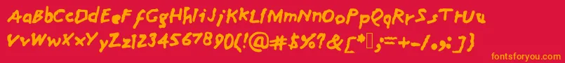 Mom Font – Orange Fonts on Red Background