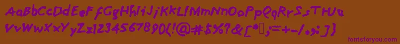 Шрифт Mom – фиолетовые шрифты на коричневом фоне