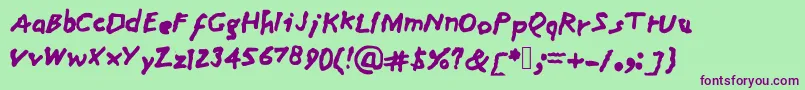 Mom Font – Purple Fonts on Green Background
