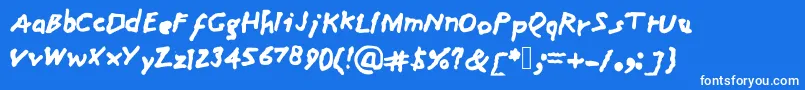 フォントMom – 青い背景に白い文字