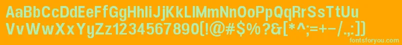 UfontSansMedium Font – Green Fonts on Orange Background