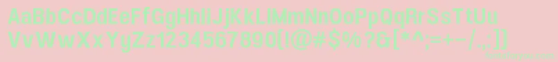 Fonte UfontSansMedium – fontes verdes em um fundo rosa