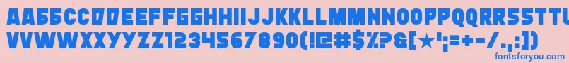 Typingrad Font – Blue Fonts on Pink Background