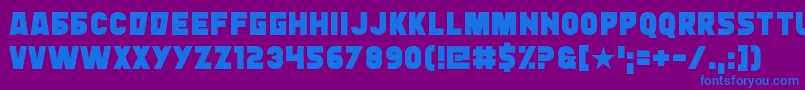 フォントTypingrad – 紫色の背景に青い文字