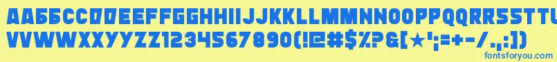 Typingrad Font – Blue Fonts on Yellow Background