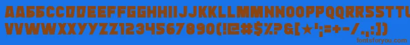 Typingrad Font – Brown Fonts on Blue Background