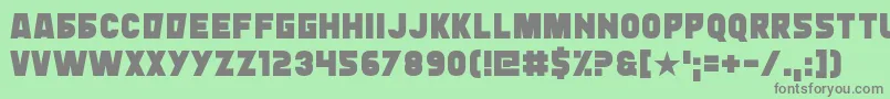 フォントTypingrad – 緑の背景に灰色の文字