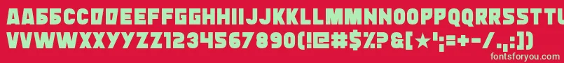 Czcionka Typingrad – zielone czcionki na czerwonym tle