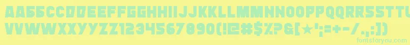 Typingrad Font – Green Fonts on Yellow Background