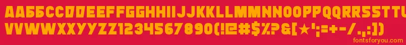 Typingrad Font – Orange Fonts on Red Background