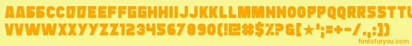 Typingrad Font – Orange Fonts on Yellow Background