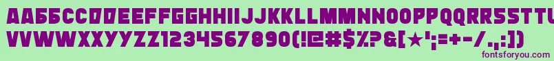 Typingrad Font – Purple Fonts on Green Background