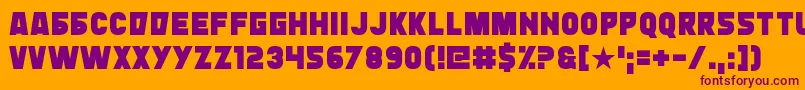 Typingrad Font – Purple Fonts on Orange Background