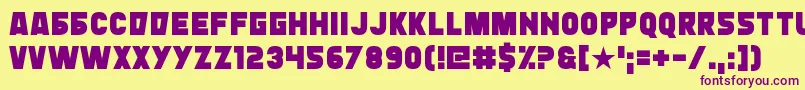 Typingrad Font – Purple Fonts on Yellow Background