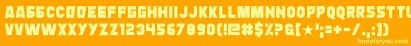 Typingrad Font – Yellow Fonts on Orange Background