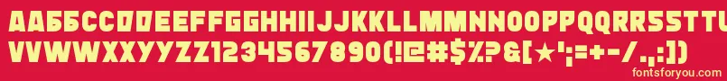 Typingrad Font – Yellow Fonts on Red Background
