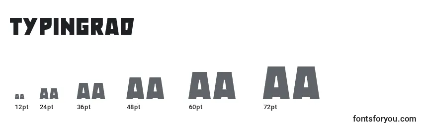 Размеры шрифта Typingrad
