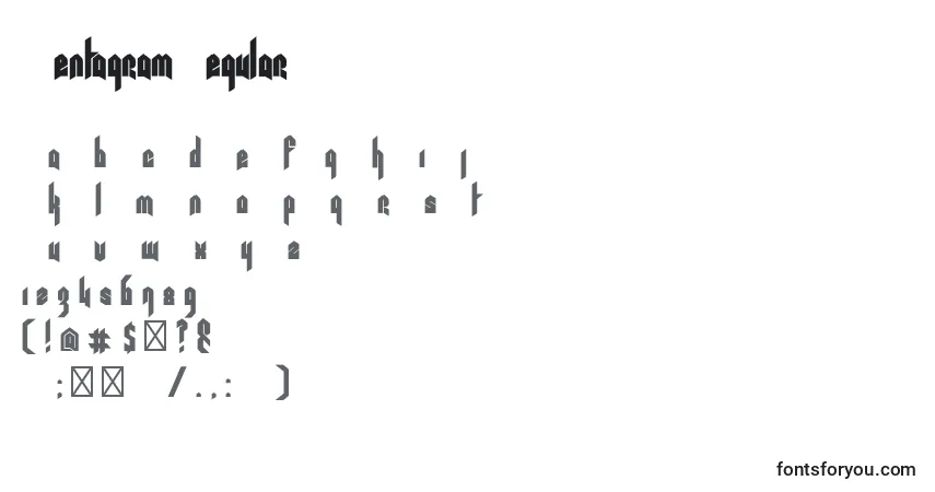 Czcionka PentagramRegular – alfabet, cyfry, specjalne znaki