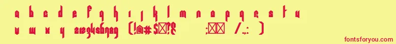 PentagramRegular Font – Red Fonts on Yellow Background