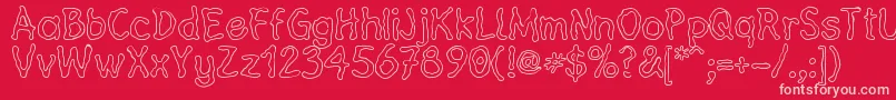 Heilvertica Font – Pink Fonts on Red Background