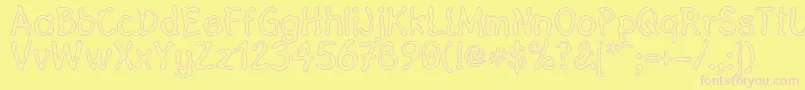 Heilvertica Font – Pink Fonts on Yellow Background