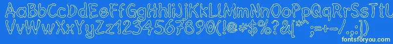 Heilvertica Font – Yellow Fonts on Blue Background