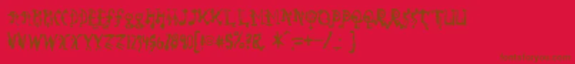 Sorundown Font – Brown Fonts on Red Background