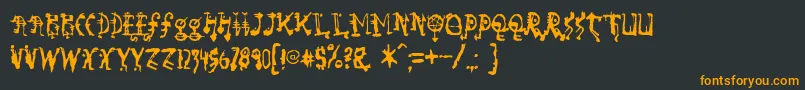 Sorundown-Schriftart – Orangefarbene Schriften auf schwarzem Hintergrund