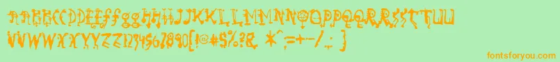 fuente Sorundown – Fuentes Naranjas Sobre Fondo Verde