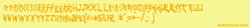 Sorundown Font – Orange Fonts on Yellow Background