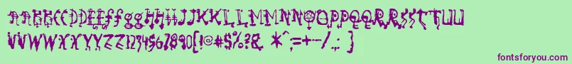 Sorundown Font – Purple Fonts on Green Background