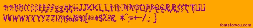 Sorundown Font – Purple Fonts on Orange Background