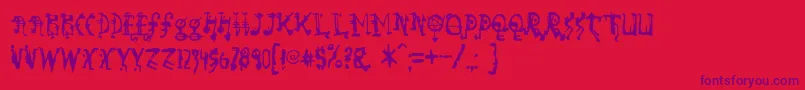 Sorundown Font – Purple Fonts on Red Background