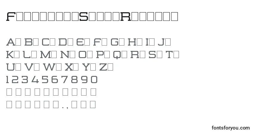 Czcionka FormationSerifRegular – alfabet, cyfry, specjalne znaki