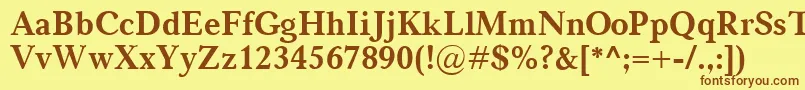 CarniolaBold-fontti – ruskeat fontit keltaisella taustalla