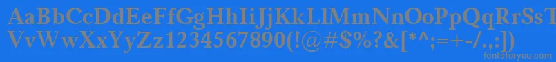 フォントCarniolaBold – 青い背景に灰色の文字