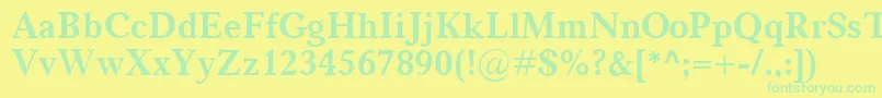 フォントCarniolaBold – 黄色い背景に緑の文字