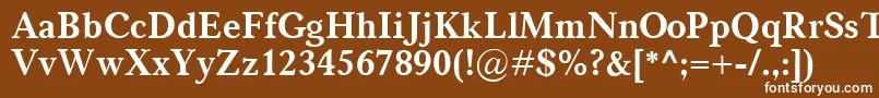 CarniolaBold-fontti – valkoiset fontit ruskealla taustalla