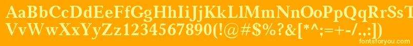 フォントCarniolaBold – オレンジの背景に黄色の文字