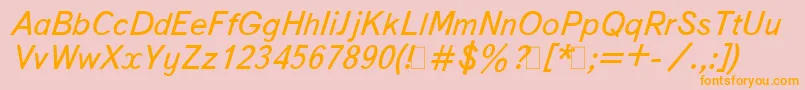 BukvarnayaItalic.001.001 Font – Orange Fonts on Pink Background