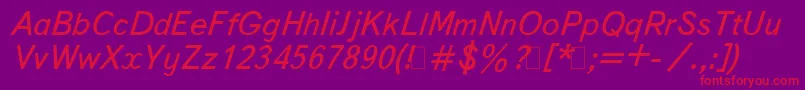 BukvarnayaItalic.001.001 Font – Red Fonts on Purple Background